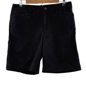 Lauren Jeans Co Ralph Lauren‎ Women's 8 Black Cotton Bermuda Casual Shorts